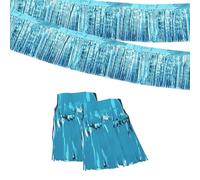 2Pcs 30 * 300cm Foil Fringe Garland Decorations,Rainbow Tinsel Curtains Party Backdrop Wall Hanging Foil Curtain Banners,Rainbow Streamers Door Curtain for Birthday Xmas Graduation Prom Party