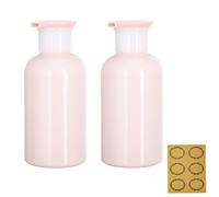 2Pcs, 300ML/10OZ Empty Plastic Pump Bottles Dispenser - Apstaqeoo Portable BPA-Free Cylinder Shampoo Lotion Hand Pump Bottle Durable Body Wash Liquids Refillable Containers for Kitchen Bathroom(Pink)