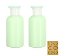 2Pcs, 300ML Empty Plastic Pump Bottles Dispenser - Apstaqeoo Portable BPA-Free Cylinder Shampoo Lotion Hand Pump Bottle Durable Body Wash Liquids Refillable Containers for Kitchen Bathroom (Green)