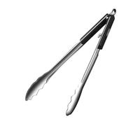 2pcs 304 Stainless Steel BBQ Tongs Steak Clip Pancake Barbecue Spatula Frying Fish Bread Household Kitchen Tool(Black)