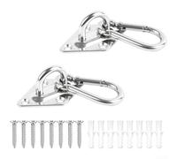 2Pcs 304 Stainless Steel Diamond Hangers for Swings Black | M5 to for m10 thread options, solid casting design, supports heavy loads, includes expansion screws, black or white (10mm)