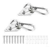 2Pcs 304 Stainless Steel Diamond Hangers for Swings Black | M5 to for m10 thread options, solid casting design, supports heavy loads, includes expansion screws, black or white (8mm)