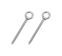 2Pcs 304 Stainless Steel Eye Bolt, M12*80 Self Tapping Eye Hooks for Wood Hanging Tie Downs Hammock Swing Chair Yoga