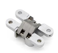 2Pcs 304 Stainless Steel Hidden Hinges Built-in Concealed Cross Heavy-Loading Folding Door Hinge Furniture Hardware(19x95mm)