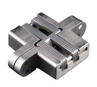 2PCS 304 Stainless Steel Hidden Hinges Four Size Invisible Concealed Folding Door Hinge for Kitchen Furniture Hardware for Folding Doors(19x95mm)