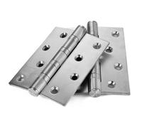 2Pcs 304 Stainless Steel Hinges,Interior Door,Square Corners,Folding Hinge for Bifold Doors,Cabinet, Fence Gate Hardware Hinges(Silver)