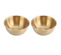 2pcs 304 Stainless Steel Measuring Bowl for Cold Noodles Salad for Premium(B)