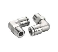 2PCS 304 Stainless Steel Pneumatic Hose Fitting PC PCF PL PLF PB Quick Release Pipe Fittings 1/8 1/4 3/8 1/2 BSP Air Tube Connector(4mm-1/8,PL)