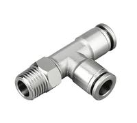 2PCS 304 Stainless Steel Pneumatic Hose Fitting PC PCF PL PLF PB Quick Release Pipe Fittings 1/8 1/4 3/8 1/2 BSP Air Tube Connector(10mm-1/2,PD)