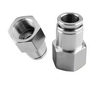 2PCS 304 Stainless Steel Pneumatic Hose Fitting PC PCF PL PLF PB Quick Release Pipe Fittings 1/8 1/4 3/8 1/2 BSP Air Tube Connector(10mm-1/8,PCF)