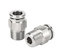 2PCS 304 Stainless Steel Pneumatic Hose Fitting PC PCF PL PLF PB Quick Release Pipe Fittings 1/8 1/4 3/8 1/2 BSP Air Tube Connector(6mm-1/8,PC)