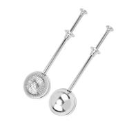 2pcs 304 Stainless Steel Strainer Flour Sieves Dusters with Telescopic Handle Teas Infuser Spices Tool Accessories Stainless Steel Teas Infuser Set