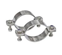 2pcs 304 Stainless Steel Thickened Flat Pipe Support Clamp Bracket Heavy Duty Rigid Split Ring Hanger 12-133mm(2pcs 32-34mm)
