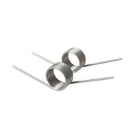 2Pcs 304 stainless steel torsion spring, 2.5mmx28mmx7 lapsx120°, Silver