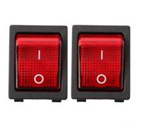 2PCS 30A 120 250V AC Illuminated Rocker Switch with Snap Fit Mounting and LED Indicator for Panel Mount Use (Green)