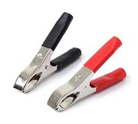 2pcs 30A Alligator Clips Clamps Terminal Test Electrical Crocodile Clamp Car Battery Clip on Socket Adaptor Jump Lead Clamps Crocodile Clips Electrical for Car Auto（Red and Black）