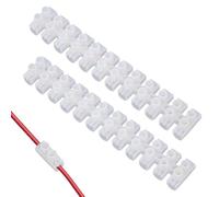 2pcs 30A Electrical Connector Blocks,White Terminal Block Strip,30 Amp 12 Way Barrier Block Strip,Electrical Terminal Connector Strips for Home,Commercial Industrial Use(White)