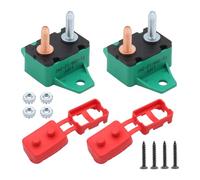 2PCS 30Amp Auto Resetting Circuit Breakers Red Protective Boot 6-28VDC Application Body With Fixed Wing Mounts Body
