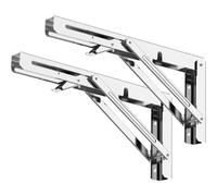 2Pcs 30Cm Folding Bracket, Folding Shelf Brackets Maximum Load 120Kg, Stainless Steel Folding Console Bracket, Wall Shelf Bracket