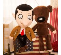 2PCS 30cm Movie Mr Bean+Teddy Bear Soft Doll Stuffed Animal Plush Toy