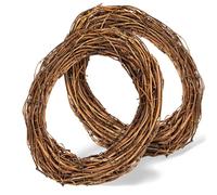 2PCS 30cm Natural Vine Wreath - Grapevine Branch Rattan for Christmas, Halloween, Easter DIY, Front Door, Wall Hanging, Table and Wedding Decor