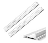2Pcs 30cm White Aluminium Cutting Ruler with Raised Grip, Non-Slip Safety Edge Tool for Craft Sewing, School Office Drawing,DIY and Precision Measurement