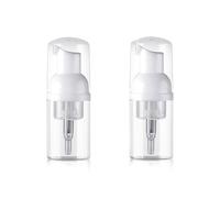 2Pcs 30ml/1oz Empty Foam Pump Bottles, Refillable Clear Plastic Foamer Bottles, Travel Size Small Foam Soap Dispenser for Foaming Soap, Face Wash and Shampoo