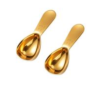 2Pcs 30ml/1oz Gold Stainless Steel Coffee Scoops 2 Tablespoon Coffee Spoon Short Handle Measuring Spoons for Tea Sugar Ground Coffee Milk Powder (2 Tbsp / 1/8 Cup)