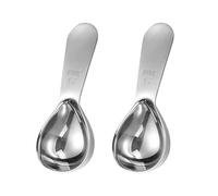 2Pcs 30ml/1oz Silver Stainless Steel Coffee Scoops 2 Tablespoon Coffee Spoon Short Handle Measuring Spoons for Tea Sugar Ground Coffee Milk Powder (2 Tbsp / 1/8 Cup)
