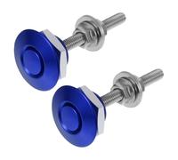 2pcs 30mm Hidden Anti Theft Engine Hood Lock for Modified Cars | Blue Alloy Build, Waterproof Sealed Push Button Latch, for Carbon Fiber Bonnet Covers and DIY Enthusiasts