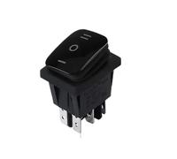 2Pcs 30mmx22mm KCD4 IP65 Waterproof Switch 12V 220V ON-OFF-ON 6Pin Rocker Push Button with Light 16A 250VAC