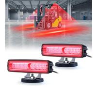 2pcs 30W LED Forklift Safety Light with Magnetic Base Warning Light DC 12-80V Red
