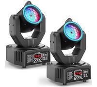 2PCS 30W Mini Moving Head Spot Beam Disco Light, RGB LED Light Show with Remote Control Pattern Projection Effect Light Strip Aperture DMX512 for Stage Party Club DJ