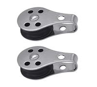 2Pcs 316 Stainless Steel Single Pulley Heavy Duty Cable Wire Rope Roller Nylon Pulley for Washing Line Sailing Lifting Single Wheel Hoverboard Skateboard