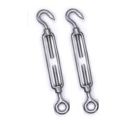 2Pcs 316 Stainless steel turnbuckle rigging screw hook to eye M5 M6 M8 tension adjuster A4 marine grade… (M8)
