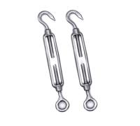 2Pcs 316 Stainless steel turnbuckle rigging screw hook to eye M5 M6 M8 tension adjuster A4 marine grade… (M5)