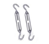 2Pcs 316 Stainless steel turnbuckle rigging screw hook to hook M5 M6 M8 tension adjuster A4 marine grade (M5)