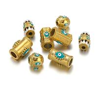 2Pcs 316L Stainless Steel Enamel long Tubes Beads Spacer Big Holes Bead Charms Diy Bracelets Ethnic Necklace Jewelry Making