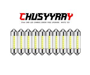 2PCS 31mm Car LED Festoon Interior Dome Map Trunk License Plate Bulb Light White