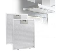 2Pcs 320x260mm Metal Grease Cooker Hood Filters, 5-Layer Aluminum Extractor Fan Vent Filter, Universal Replacement for Most Cooker Hoods and Extractor Fans (Silver)