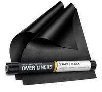2PCS 32x50CM Heavy-Duty Premium Oven Liner, Oven Liners for Bottom of Oven, Non-Stick, Easy to Clean and Reusable, Suitable for Most Ovens and Hobs (Black)