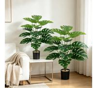 2Pcs 33.46in/85cm Artificial Plants Indoor Fake Plants Decorative Tree Artificial Monstera High Plastic Plants for Office Home Indoor Outdoor Decor