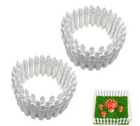 2Pcs 35 Inches Miniature Fairy Garden Fence,DIY Wood Picket Fence Mini Ornament,Home Garden Plant Pot DIY Diorama Project (White)