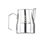 2pcs 350/500ml Coffee Espresso Milk Frothing Pitcher Stainless Steel Sharp Mouth Milk Steaming Jug Milk Pitcher for Barista(Silver White,350ml)