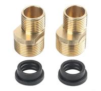 2PCS 35mm Brass Shower Faucet Curved Foot, G1/2 to G3/4 S-Connector, Adjustable 140-160mm Offset Fitting with Double Seal Ring