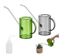 2Pcs 35oz Bonsai Watering Can, 1L Long Spout Plant Flower Pot (Green, Gray) | Plastic Small Mini Scale Sprinkling Watering Pot, for Indoor Outdoor Garden Succulents