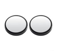 2pcs 360° Adjustable Blind Spot Mirror With Hd Glass Lens For Car Truck Suv Wide Angle Round Rearview Helper Black Silver White(1 Pair Black)