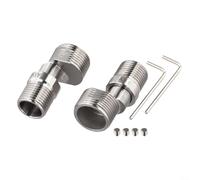 2PCS 360° Adjustable Shower Faucet Extender, with Telescopic Angle Adapter, Stainless Steel Bathroom Eccentric Screw Connector, for Flexible 120-180mm Installation(Short)