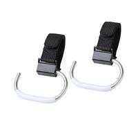 2pcs 360 Degree Rotating Baby Strollers Hook Extra Long Strong Aluminum Hook for Shopping Bags Backpacks General Aluminum Pushchair Accessory