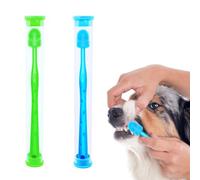 2Pcs 360 Degree Silicone Pet Toothbrush Deep Clean Soft Pet Toothbrushes Portable Lightweight Cat Dental Care Toothbrush for Pet Teeth Cleaning Kit (Green Blue)